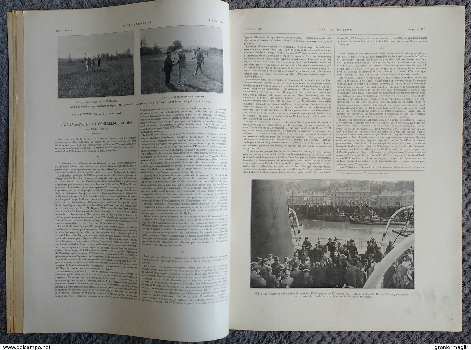 L'Illustration 4034 26 juin 1920 Congrès féministe de Genève/Verrières art du vitrail/Dormans/Moulins de Meaux/Mossoul