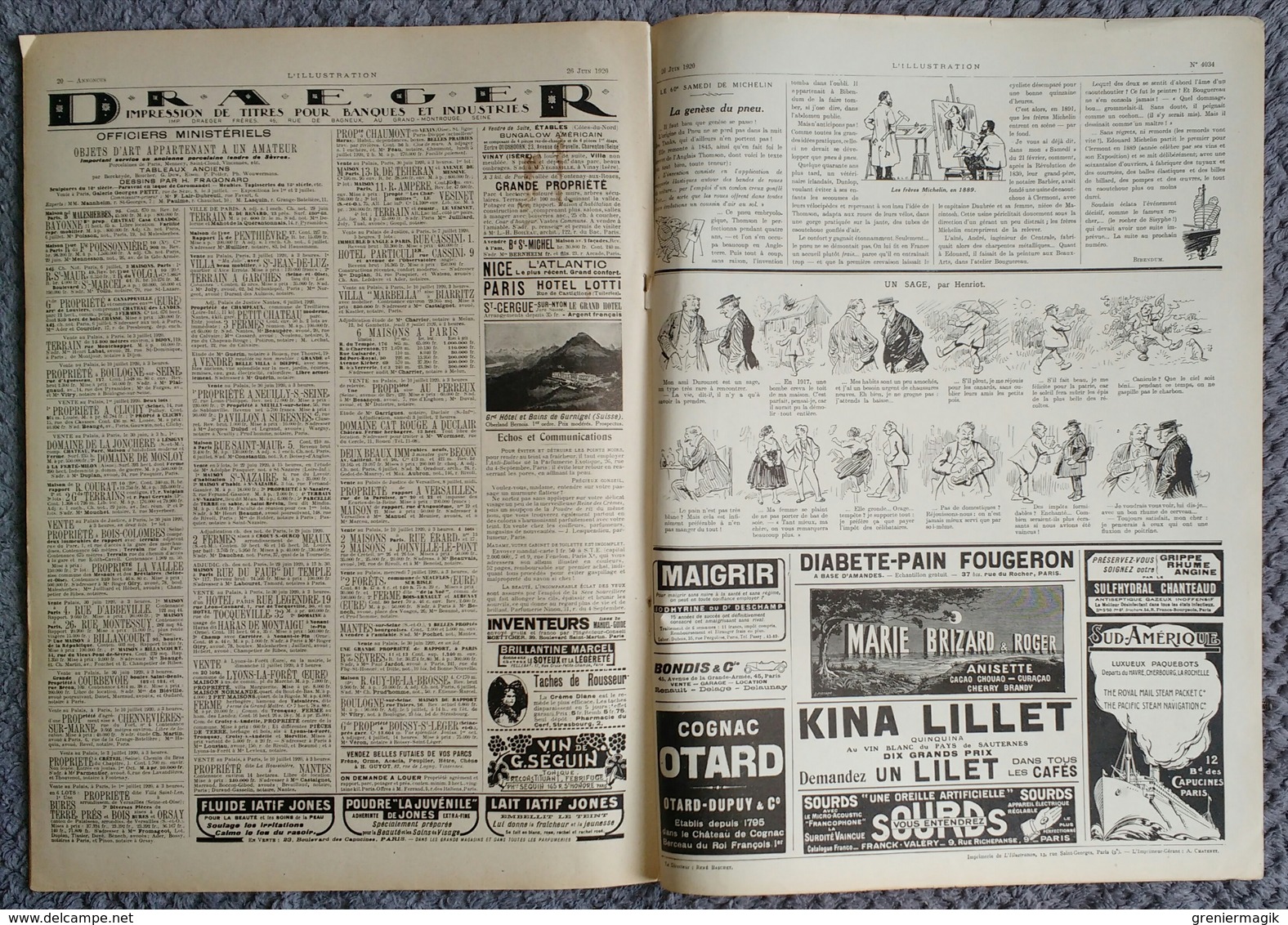 L'Illustration 4034 26 juin 1920 Congrès féministe de Genève/Verrières art du vitrail/Dormans/Moulins de Meaux/Mossoul