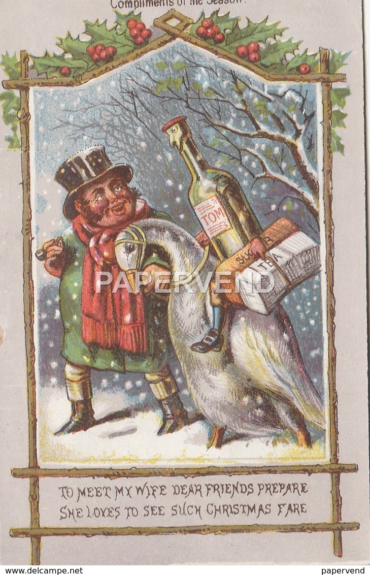 Christmas Card  Man Returning With Christmas Fare   Egc333 - Unclassified