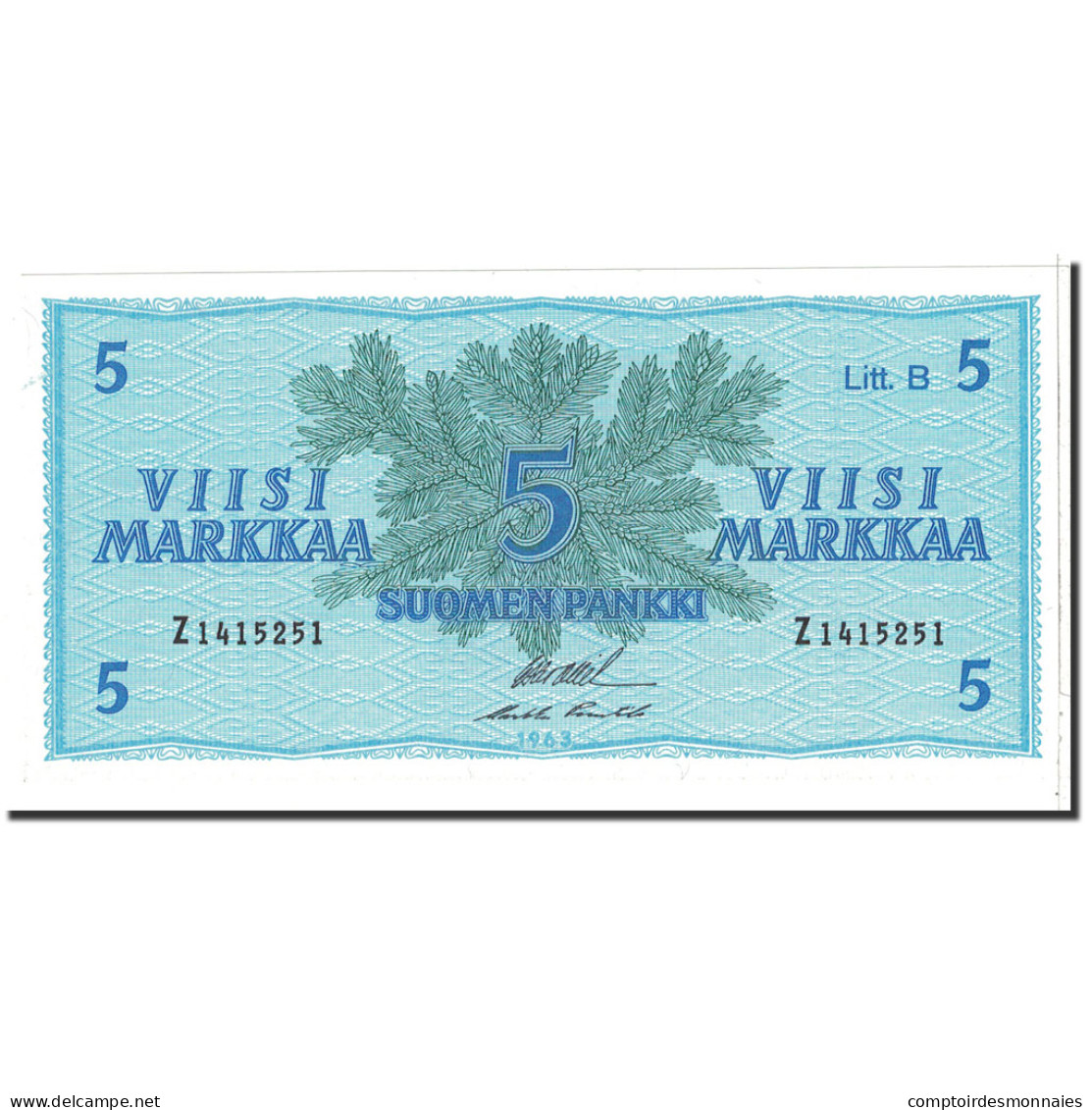 Billet, Finlande, 5 Markkaa, 1963, Undated, KM:106Aa, NEUF - Finlande