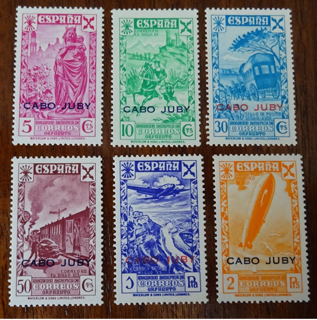 #582# CABO JUBY EDIFIL BENEFICENCIA 12/1 MNH**.VERY FINE. ZEPPELIN, TRAIN.AIRPLANE. - Cabo Juby