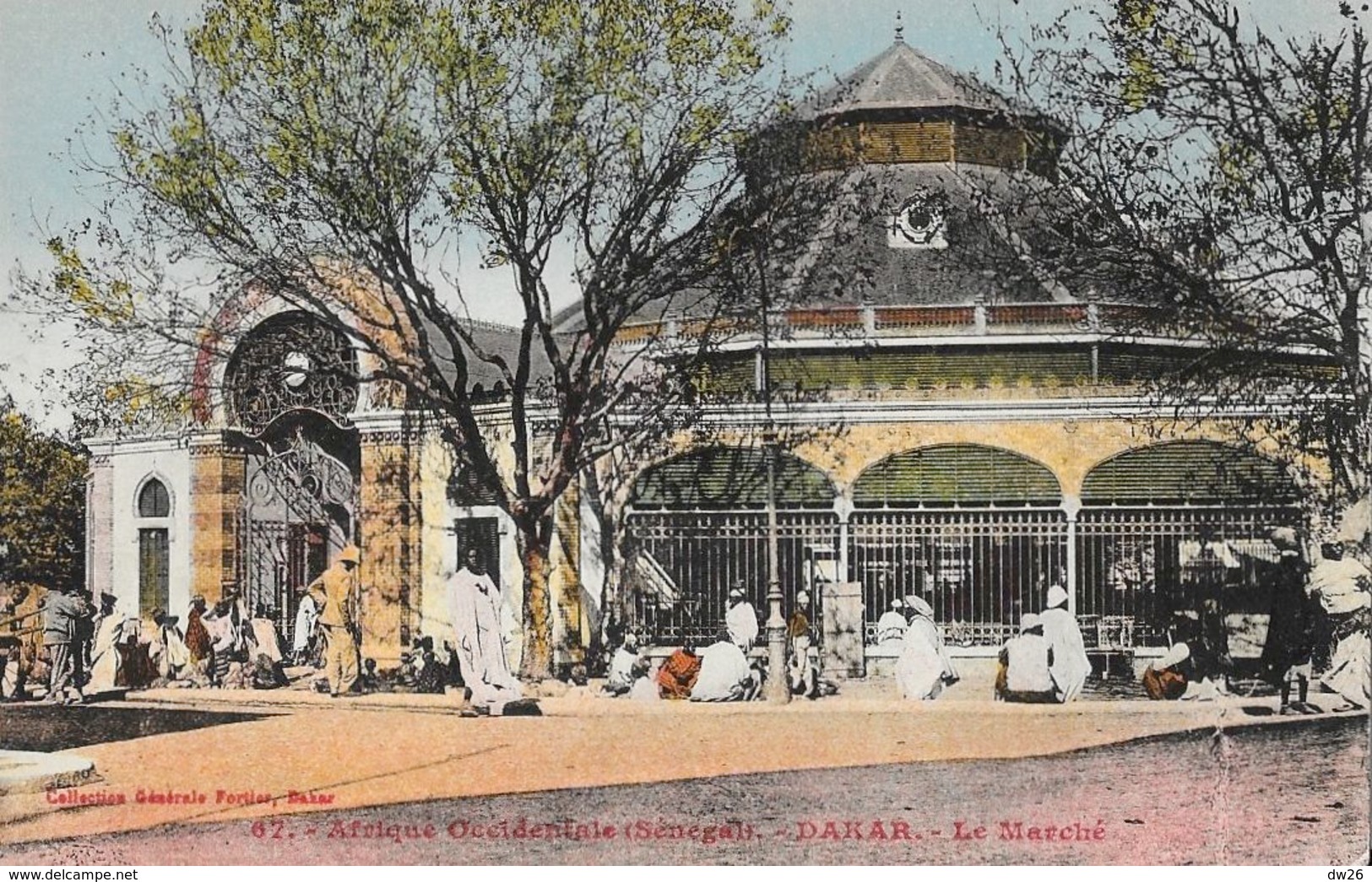 Afrique Occidentale Française - Sénégal, Dakar - Le Marché - Collection Fortier - Carte Colorisée N° 67 Non Circulée - Sénégal