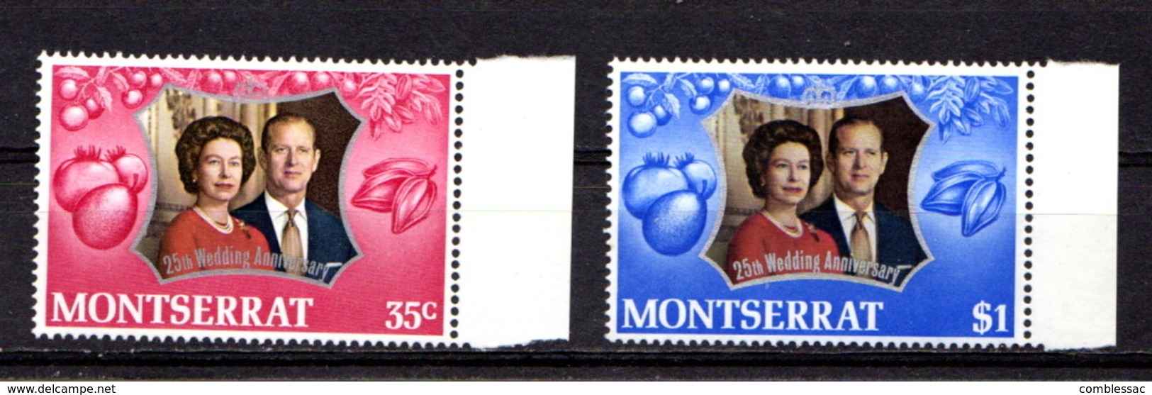 MONTSERRAT    1972    Royal  Silver  Wedding    Set  Of  2    MNH - Montserrat