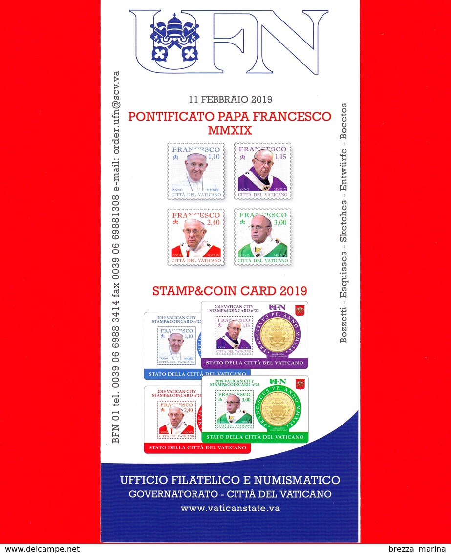 Nuovo - VATICANO - 2019 - Bollettino Ufficiale - Pontificato Papa Francesco - Stamp & Coin Card - BFN 01 - Covers & Documents