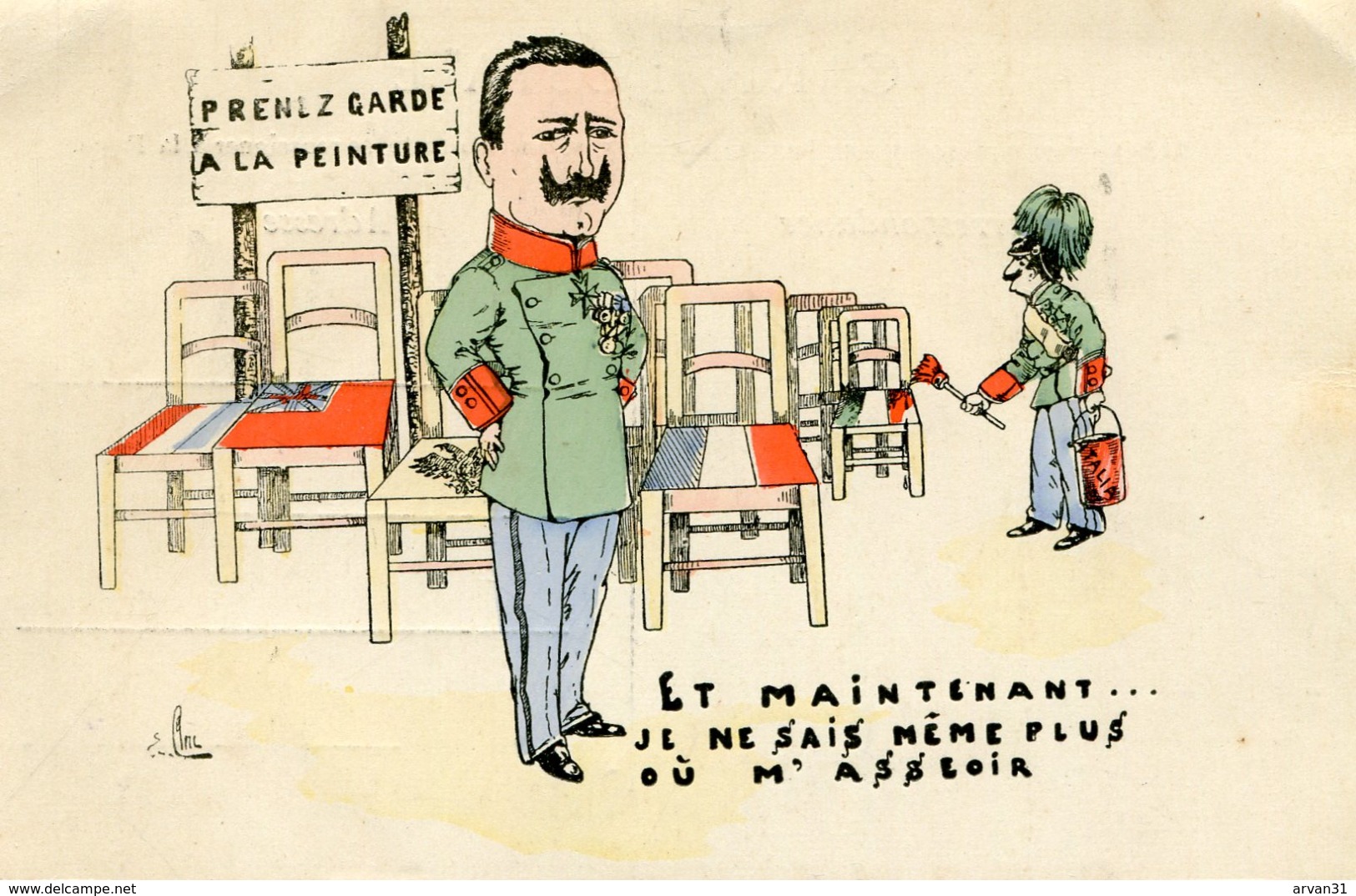 GUILLAUME II - '' ET MAINTENANT ... JE NE SAIS MÊME PLUS OU M'ASSEOIR ''  - - Satiriques