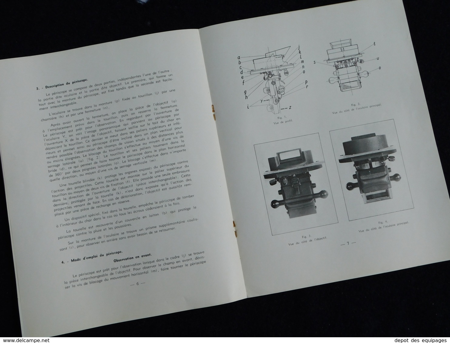 MANUEL PERISCOPE POUR CHAR DE COMBAT - B.B.T. KRAUSS - Optik