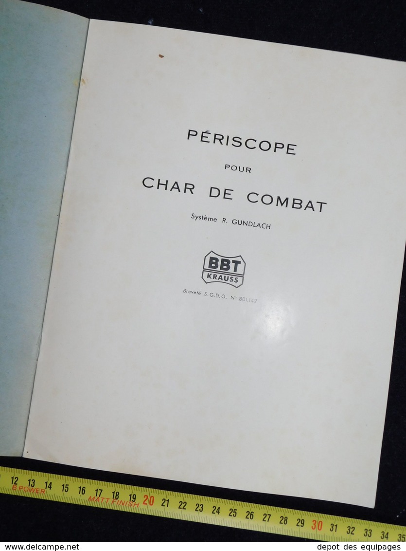 MANUEL PERISCOPE POUR CHAR DE COMBAT - B.B.T. KRAUSS - Optique