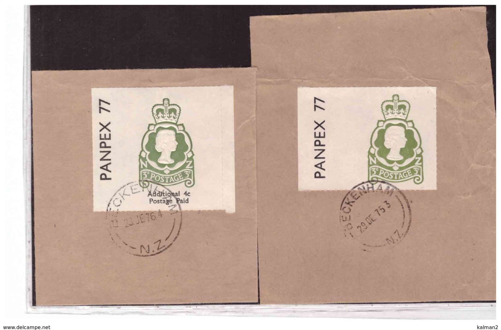 A41   -  NEW ZEALAND  -  PANPEX 77  -  3 Envelope Fragments - Storia Postale