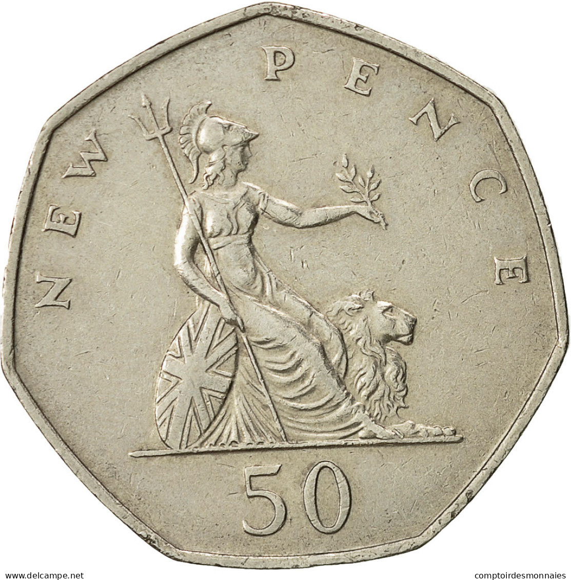 Monnaie, Grande-Bretagne, Elizabeth II, 50 New Pence, 1969, TTB, Copper-nickel - K. 1/2 Crown