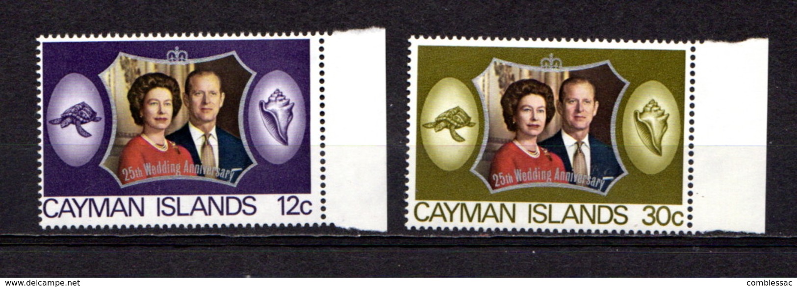 CAYMAN  ISLANDS    1972    Royal  Silver  Wedding    Set  Of  2    MNH - Iles Caïmans