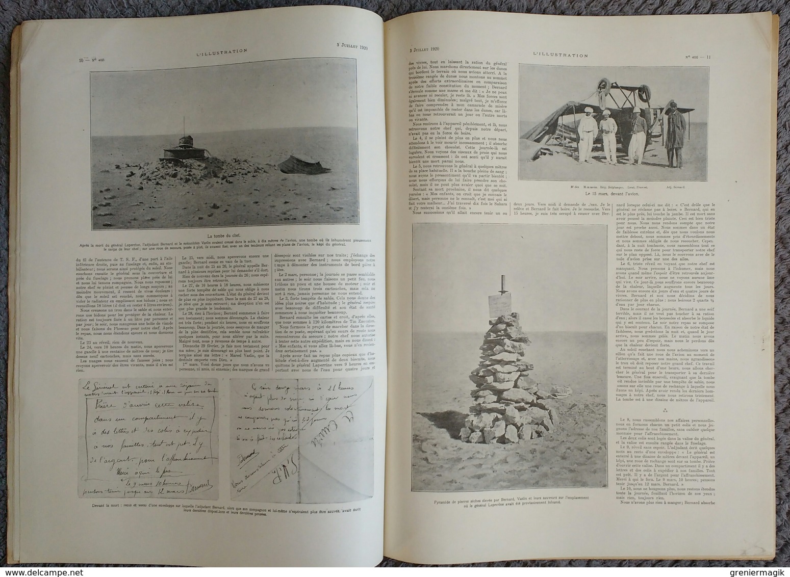 L'Illustration 4035 3 juillet 1920 Sahara mort du général Laperrine/Siam/Maroc/Révélations de Von Kluk/Hippisme Paris