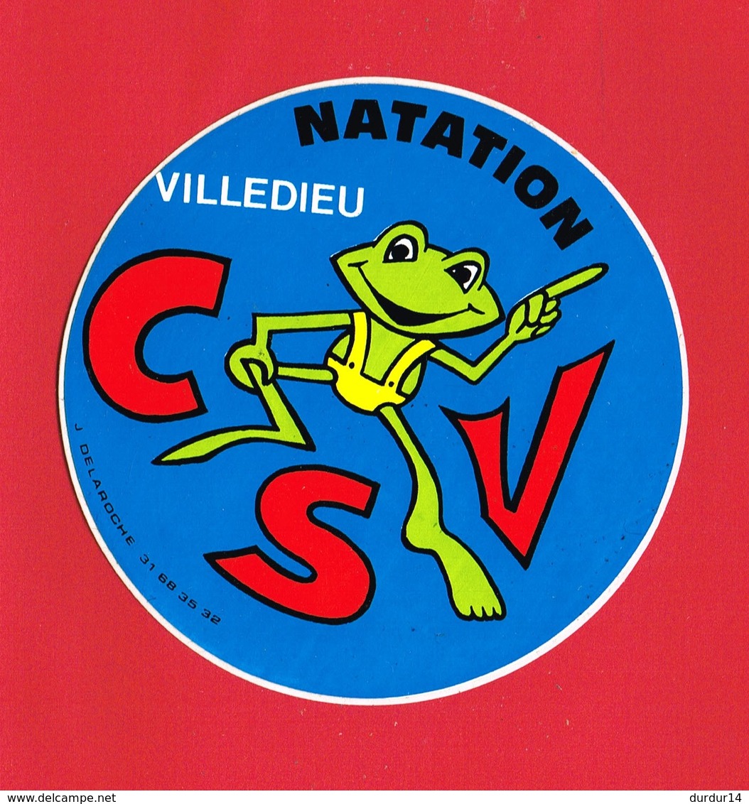 1 Autocollant VILLEDIEU NATATION C S V - Stickers