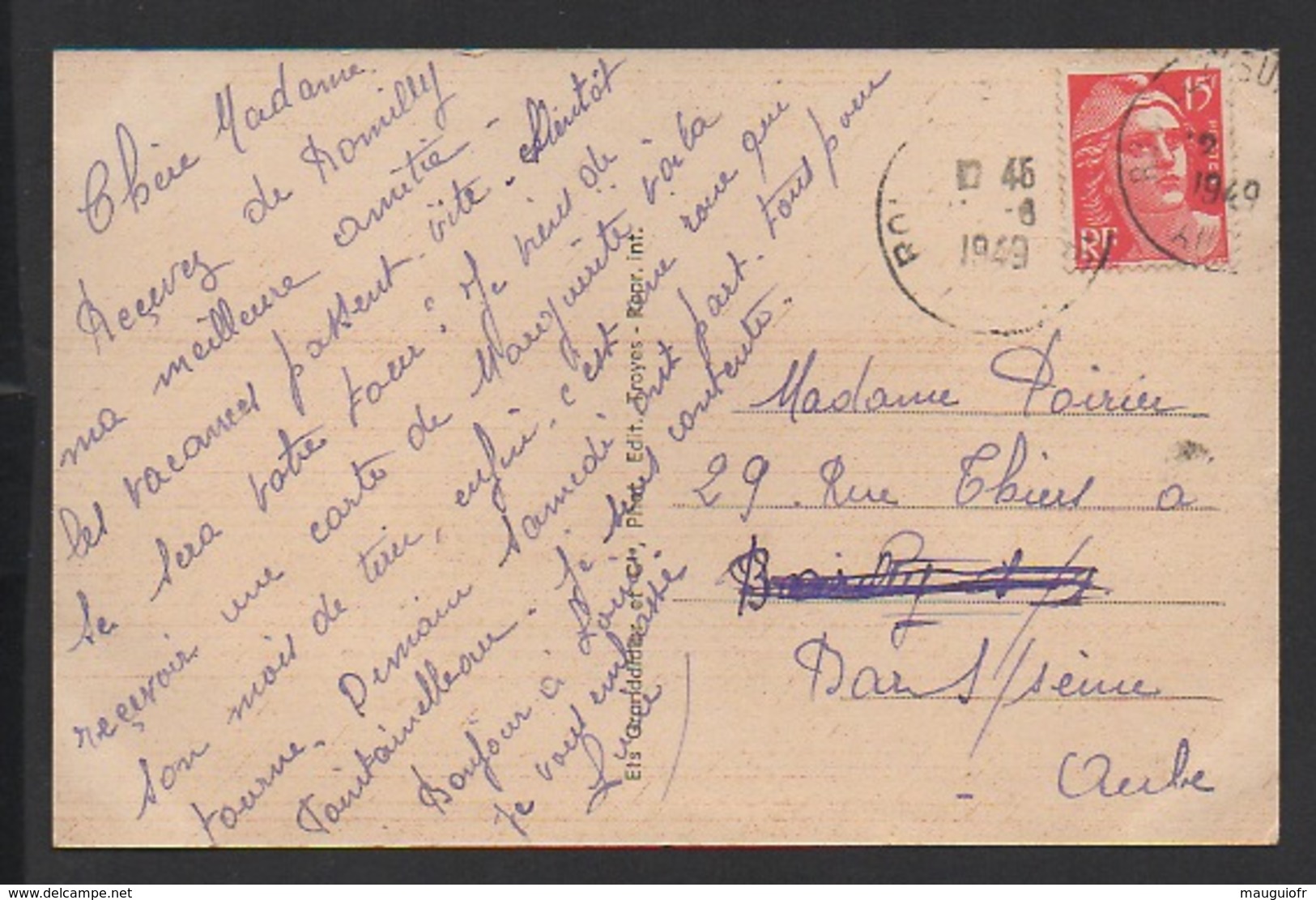 DD / 51 MARNE / MARCILLY-SUR-SEINE / VUE GENERALE / 1949 - Autres & Non Classés