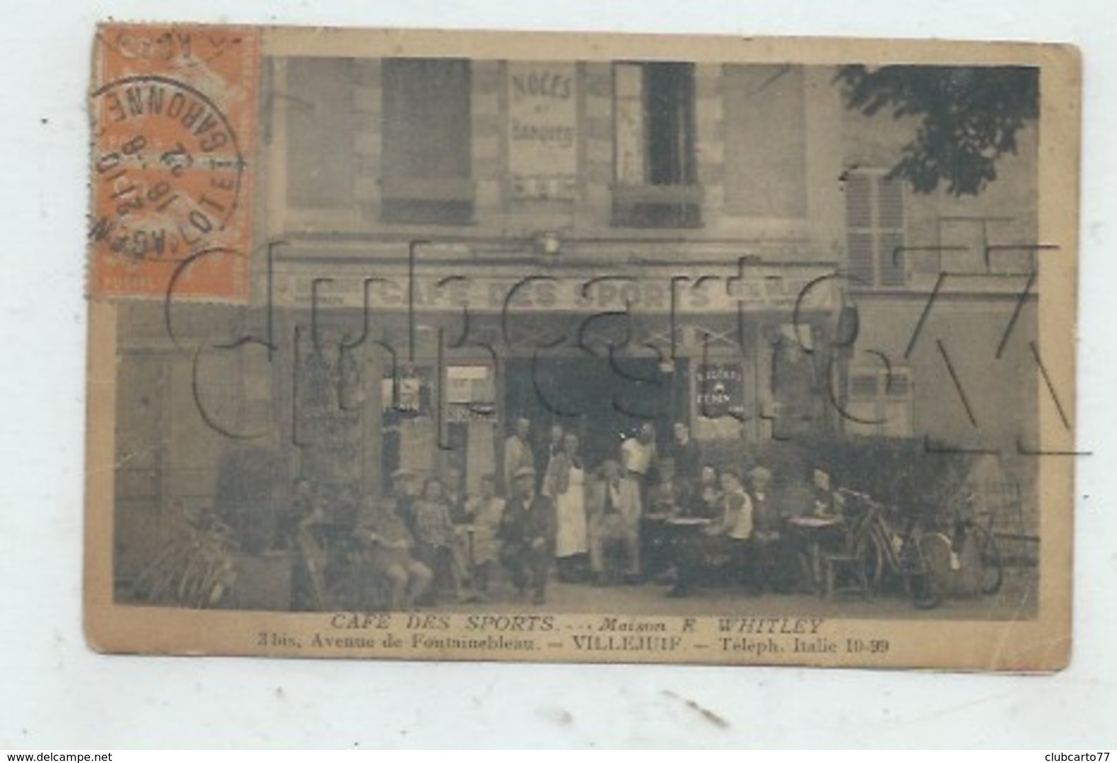 Villejuif (94) : Le Café Des Sports Avenue De Fontainebleau En 1922 (animé) PF. - Villejuif