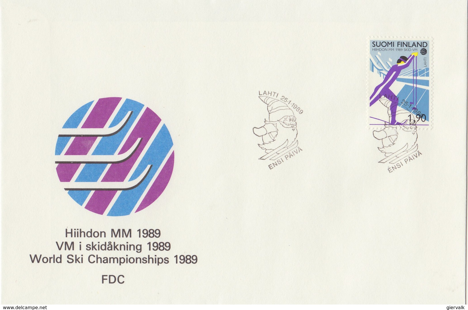 FINLAND 1989 FDC World Ski Championship.BARGAIN.!! - FDC