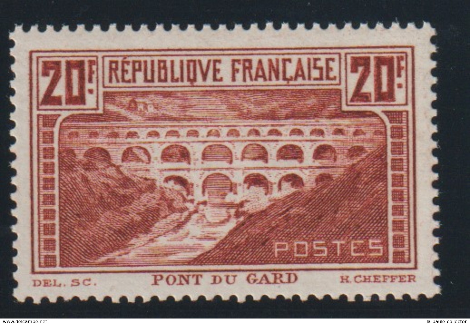 YT 262A ** 20F Pont Du Gard Type I, Chaudron, Excellent Centrage, SUP - Unused Stamps