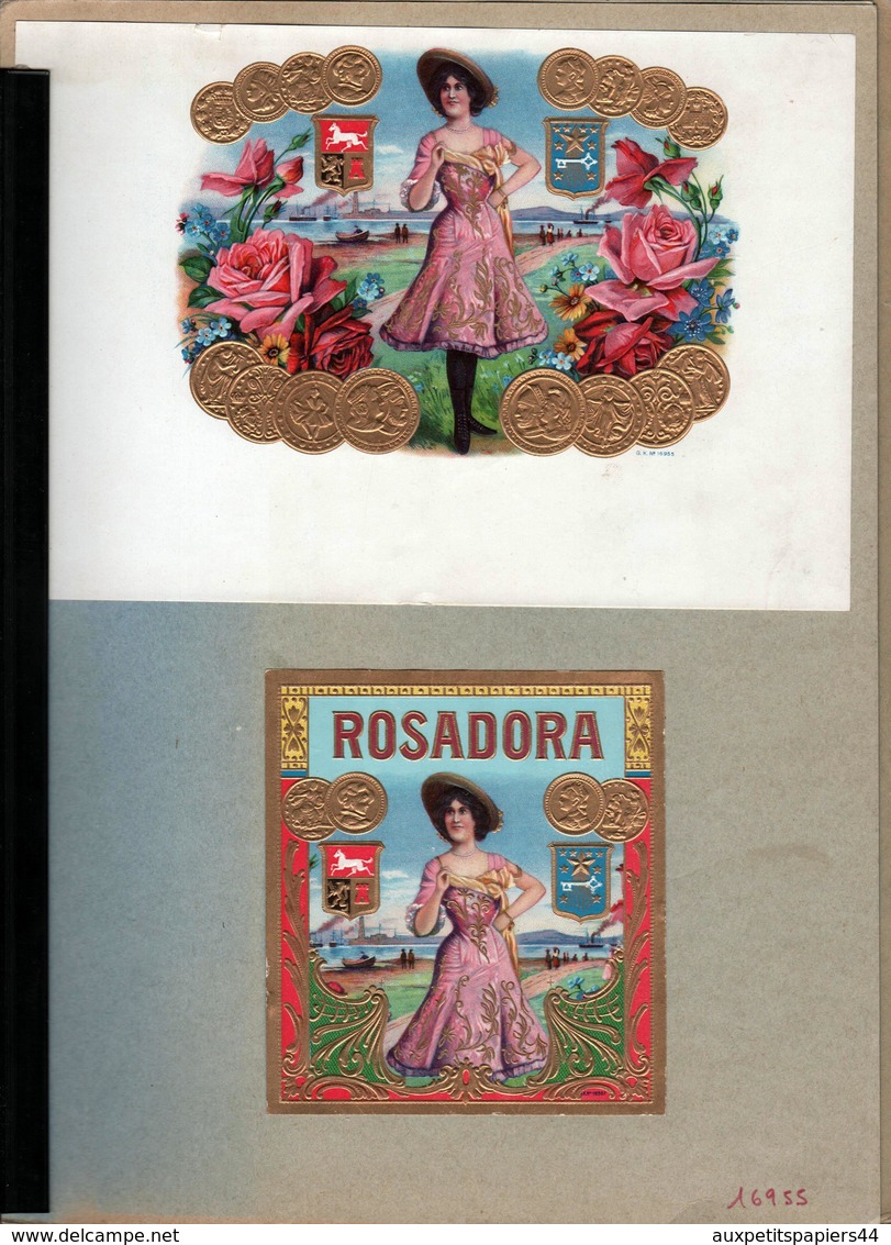 Collection 45 Anciennes étiquettes Dorées Gaufrées De Cigares Rosadora, Flor, Vigtoire, Esquisitos, Factoria, Diplomatic - Documenten