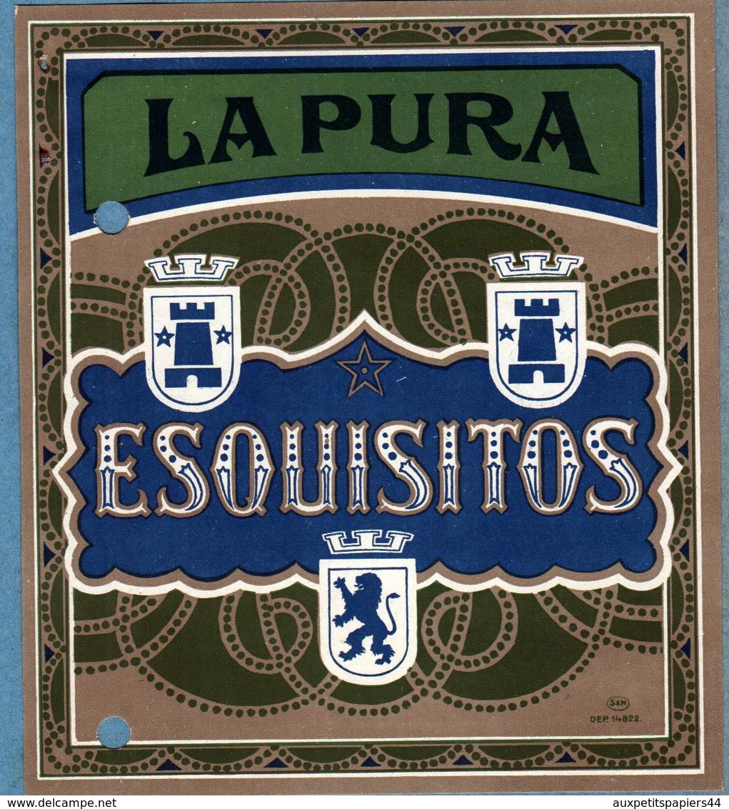 Collection 45 Anciennes étiquettes Dorées Gaufrées de Cigares Rosadora, Flor, Vigtoire, Esquisitos, Factoria, Diplomatic