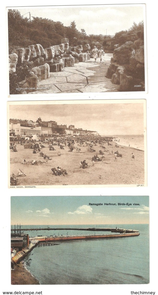 THREE OLD POSTCARDS OF RAMSGATE KENT - Ramsgate