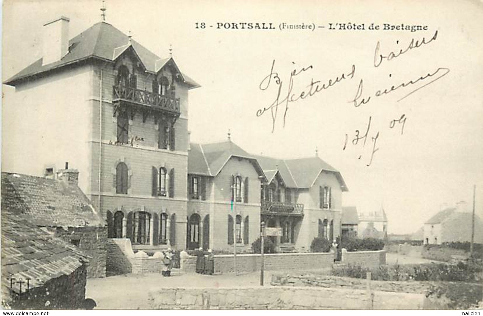 - Finistère -ref-E163- Portsall - Hotel De Bretagne - Hotels - Carte Bon Etat - - Autres & Non Classés