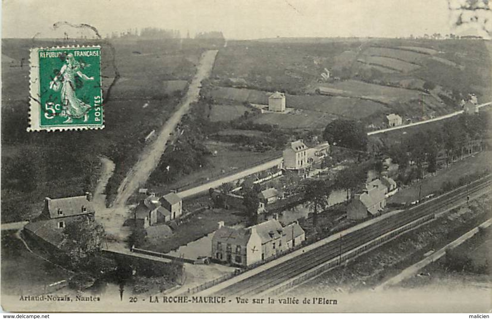 - Finistère -ref-E162- La Roche Maurice - Vue Sur La Vallée De L Elorn -lignes De Chemin De Fer - Carte Bon Etat - - La Roche-Maurice