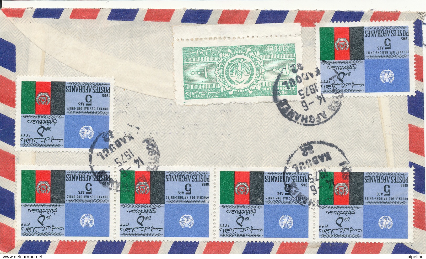 Afghanistan Registered Air Mail Cover Sent To Germany Kaboul 14-6-1975 With A Lot Of Stramps Also On The Backside Of The - Afghanistan