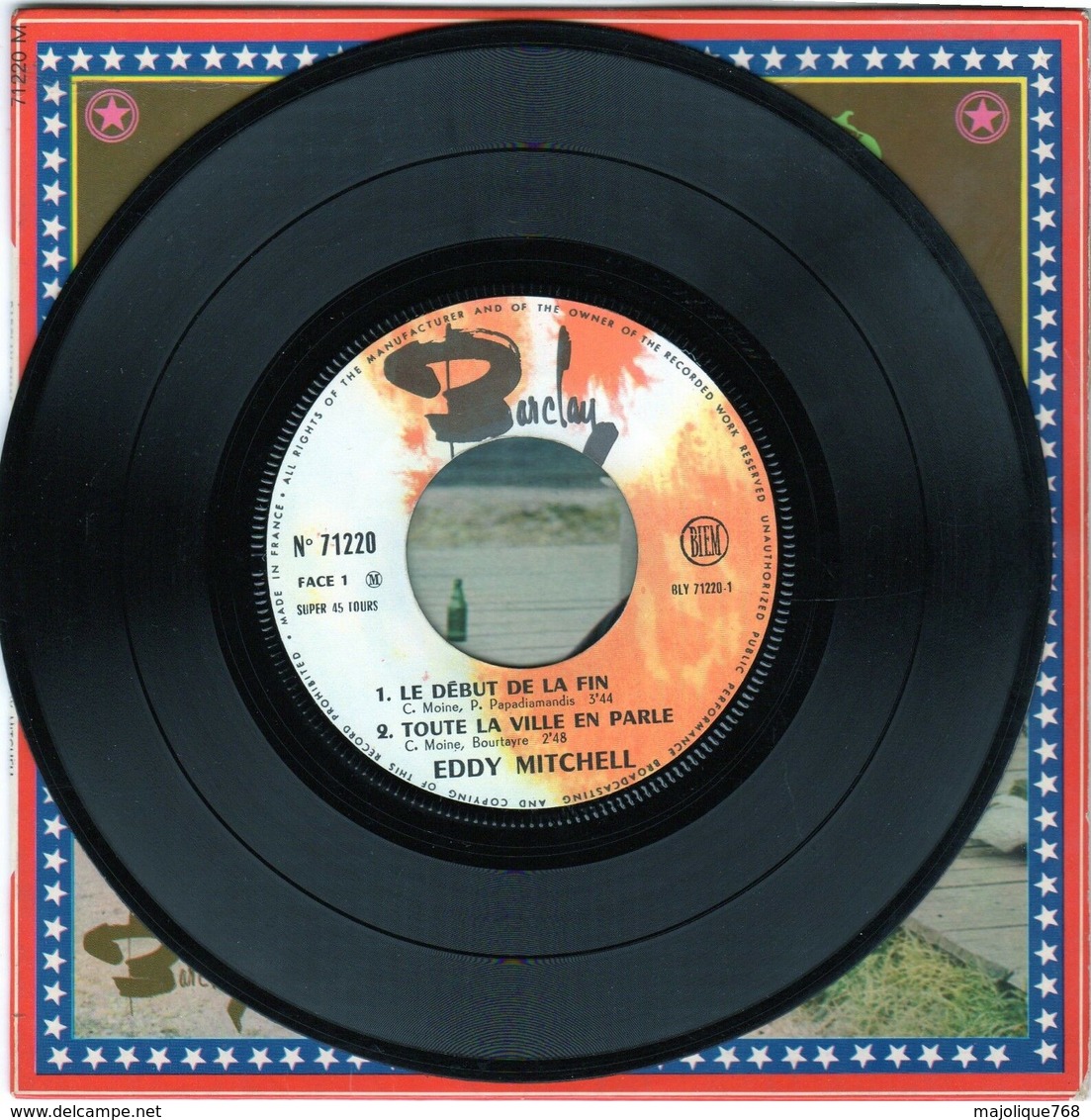 Disque Eddy Mitchell - Le Début De La Fin - Barclay 71220 - 1967 - - Rock