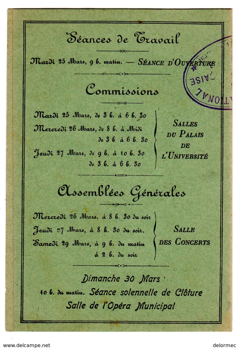 Carte Du XI ème Congrès National Mutualité Française De Mars 1913 Montpellier Hérault Delmas Antonin De Pezenas - Montpellier