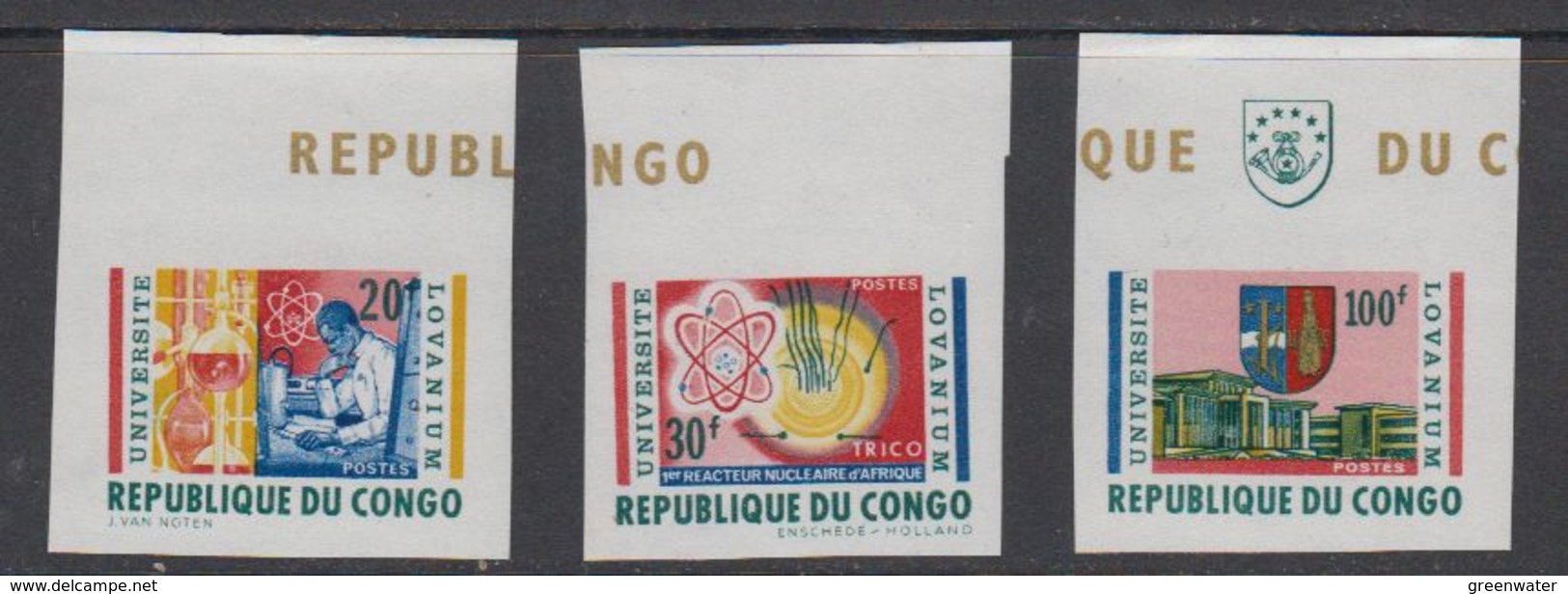 Congo 1964  University Lovanium 3v From M/s (imperforated) ** Mnh (42209) - Ongebruikt