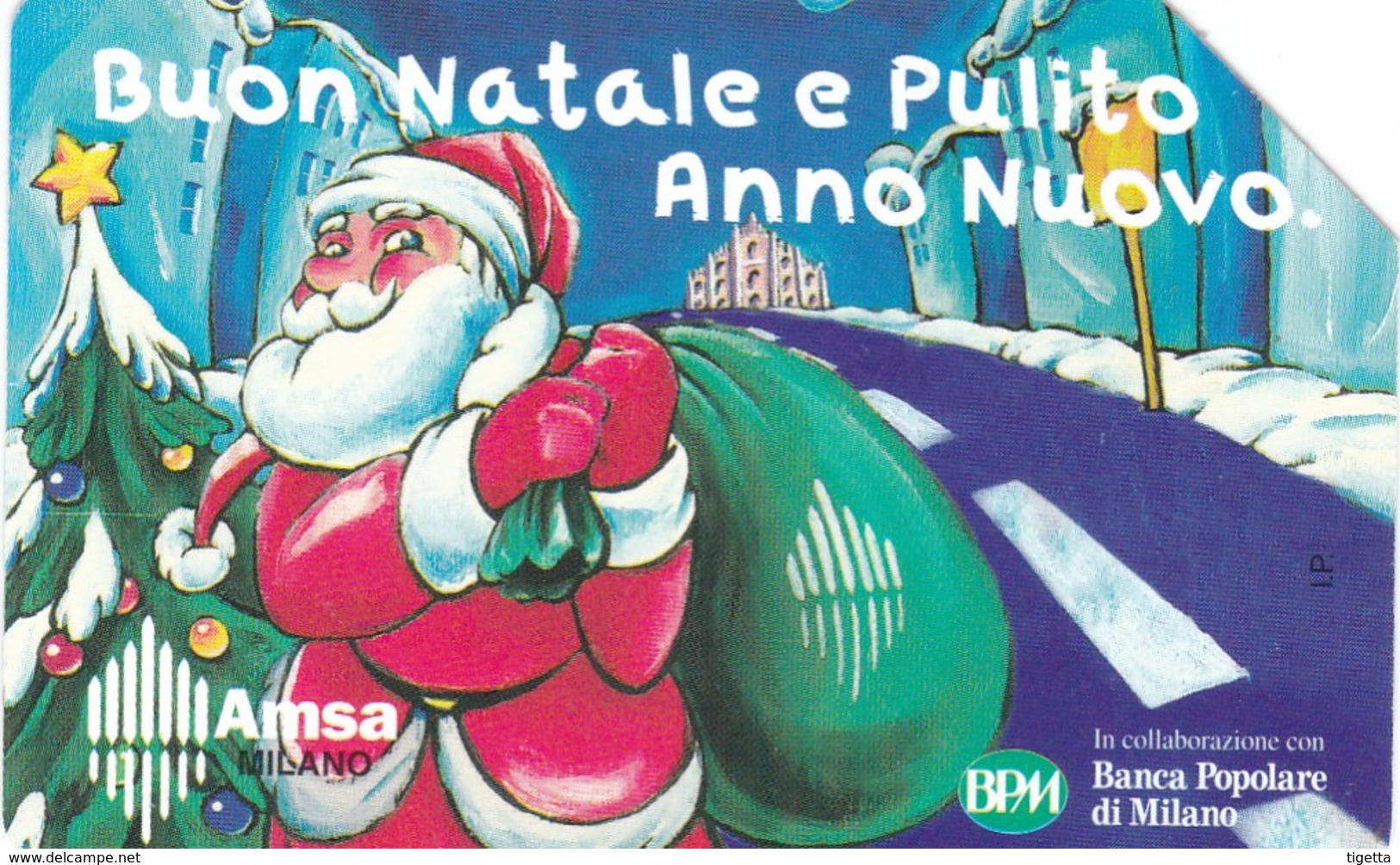 SCHEDA TELEFONICA  AMSA BUON NATALE  SCADENZA 31/12/1999 USATA - Públicas Especiales O Conmemorativas