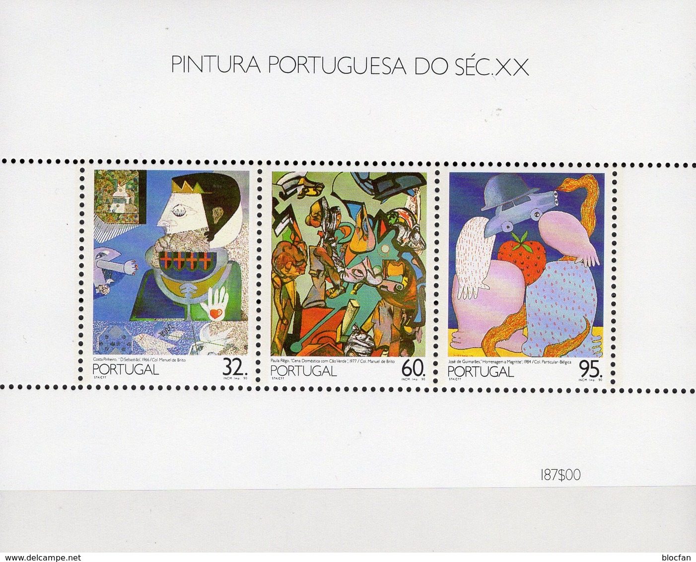 Gemälde 1990 Portugal Block 73 ** 7€ Diener Mit Hund Versuchung Hojita Bloque M/s Sheets Art S/s Blocs Bf Paintings - Nuevos