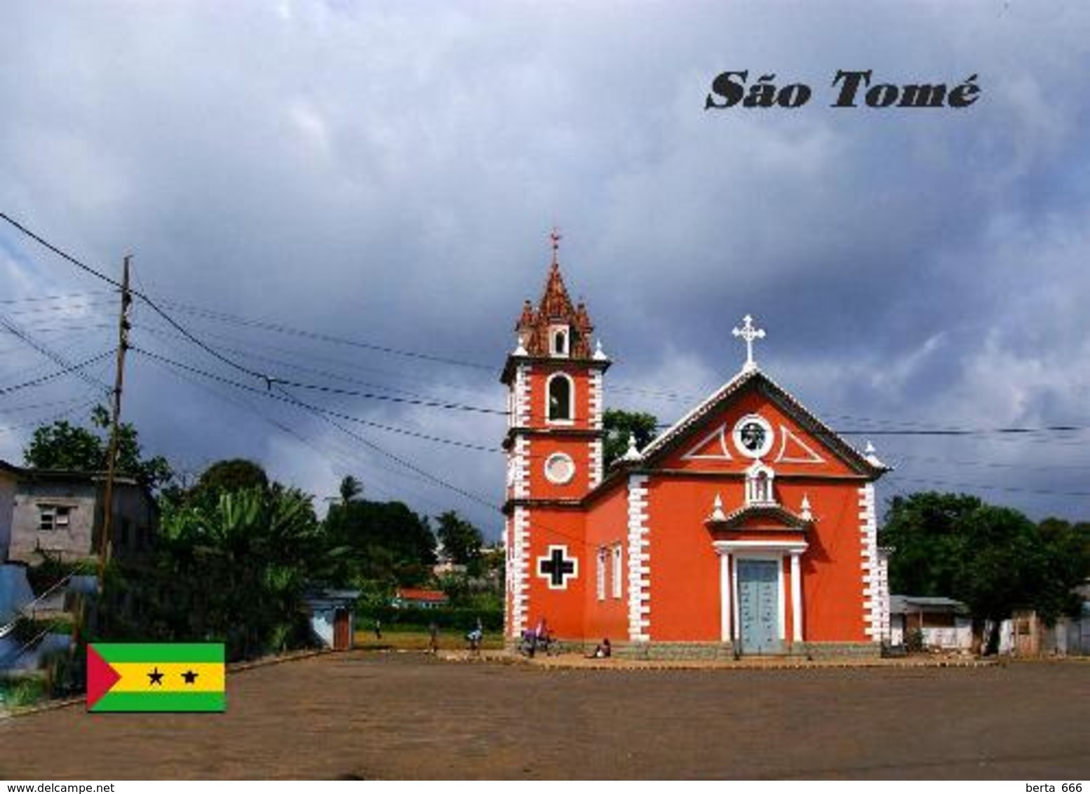 Sao Tome And Principe Pantufo St. Peter Church New Postcard - São Tomé Und Príncipe