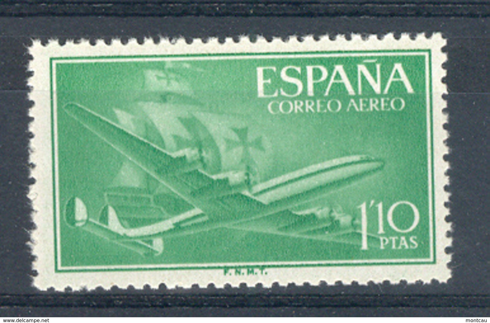 Espagne 1955. Carabelle Et Avion 1.10 Pta Yv Ae 270 (**) - Unused Stamps