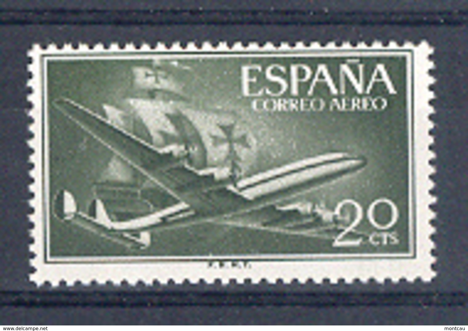 Espagne 1955. Carabelle Et Avion 20 Cts Yv Ae 266 (**) - Unused Stamps