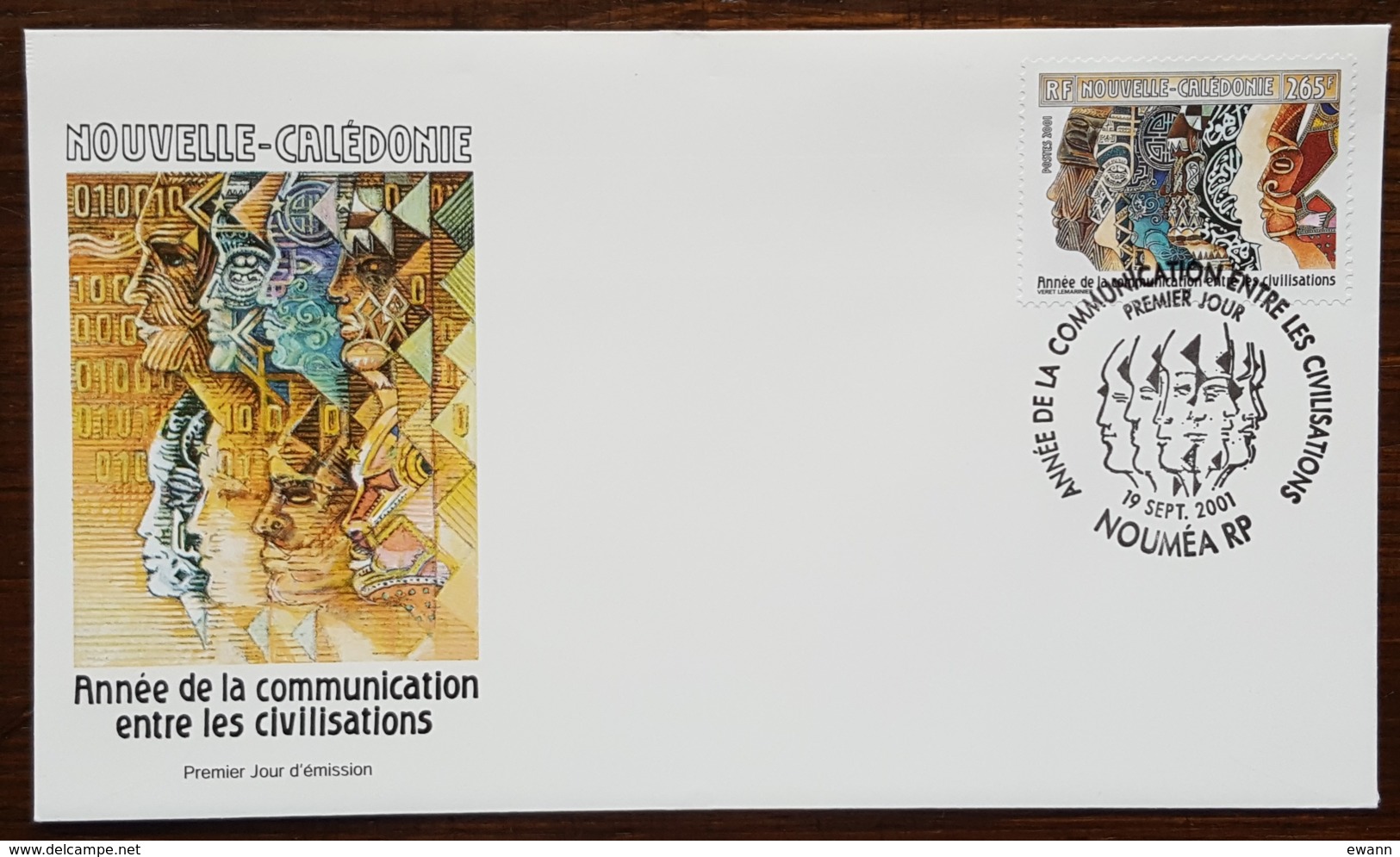 Nouvelle-Calédonie - FDC 2001 - YT N°848 - Année De La Communication Entre Les Civilisations - FDC