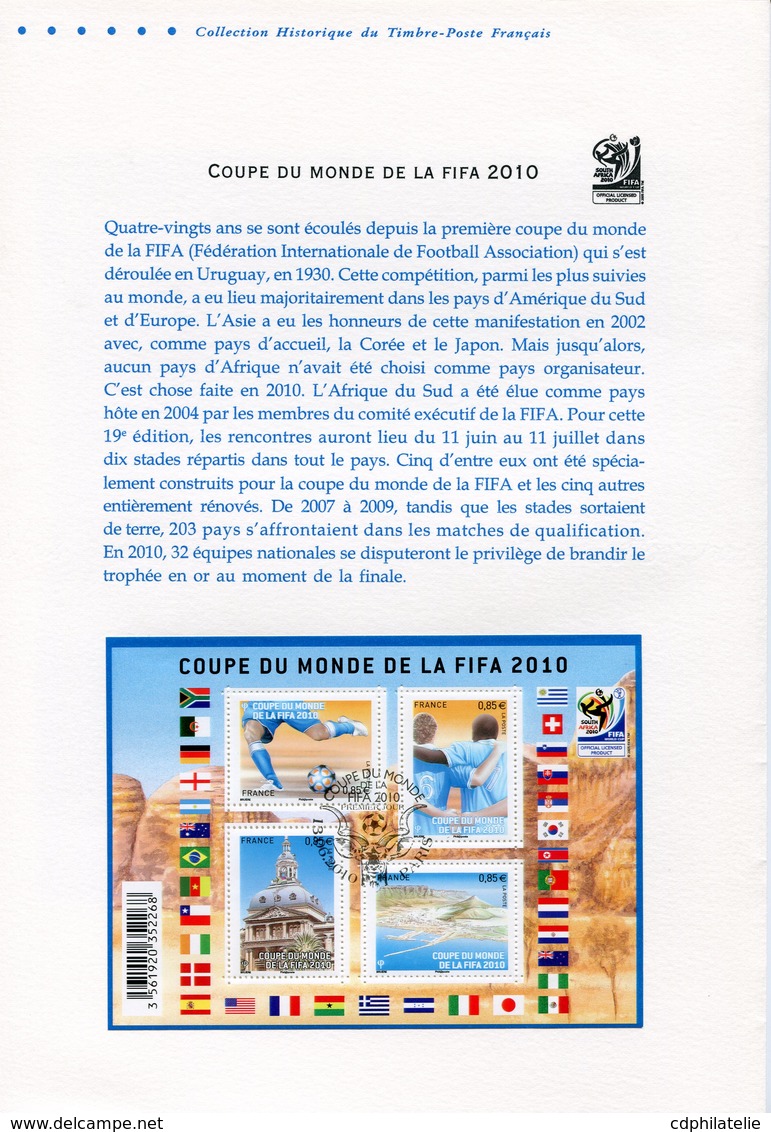 FRANCE DOCUMENT DE LA POSTE COUPE DU MONDE DE LA FIFA 2010 - 2010 – South Africa