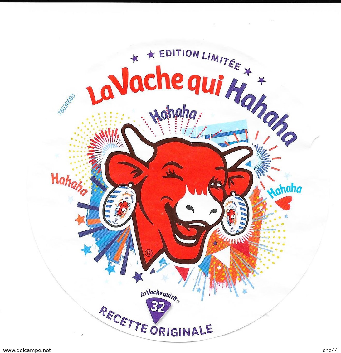 Étiquette De Boîte 32 Portions :Edition Limitée : La Vache Qui Rit. (Voir Commentaires) - Fromage