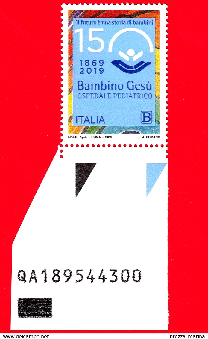 Nuovo - MNH - ITALIA - 2019 - 150 Anni Dell'Ospedale Pediatrico Bambino Gesù - Logo - B - Alfanumerico - 2011-20:  Nuevos