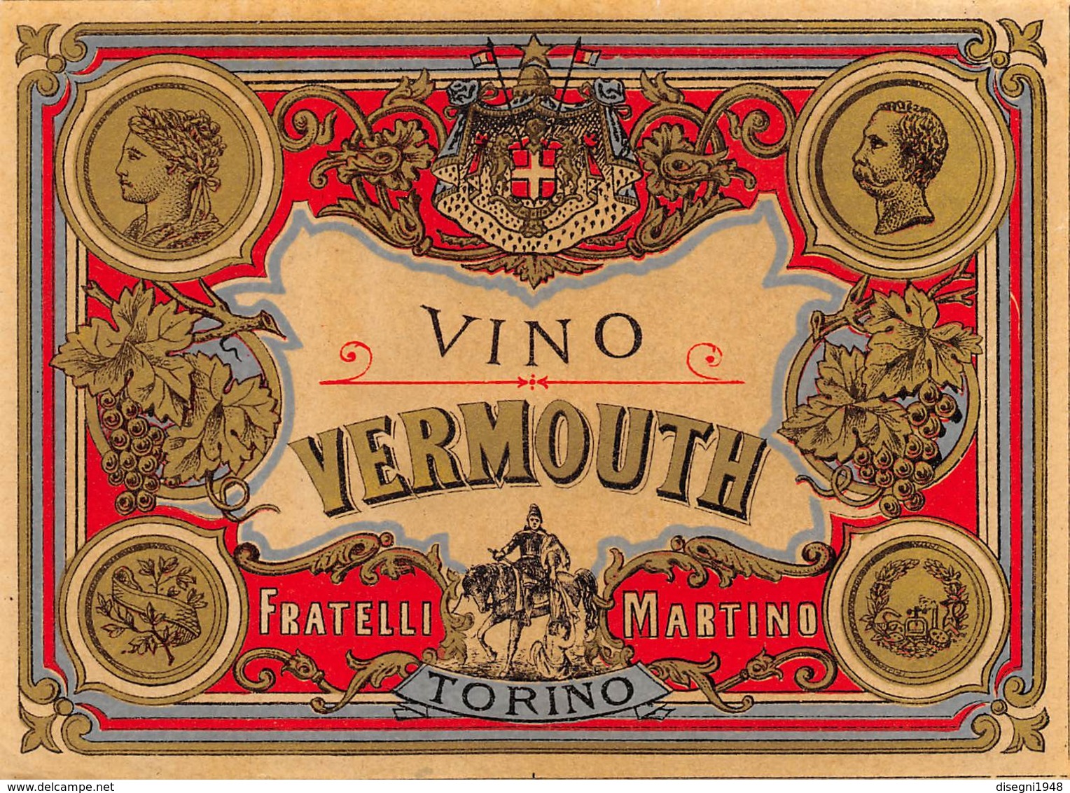 07733 "VINO VERMOUTH FRATELLI MARTINO - TORINO" ETICH. ORIG. - Altri & Non Classificati