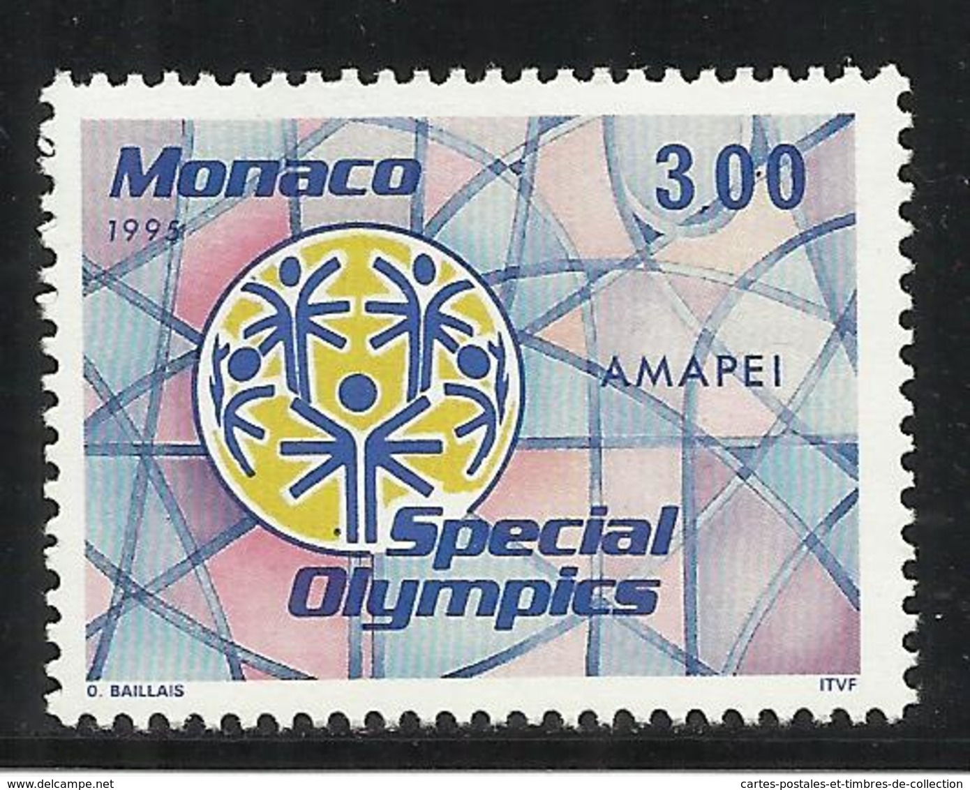 MONACO , 3 Frs , Spécial Olympics International à New-Haven ( Etats-Unis ) , 1995 , N° YT 1974 , NEUF ** - Neufs