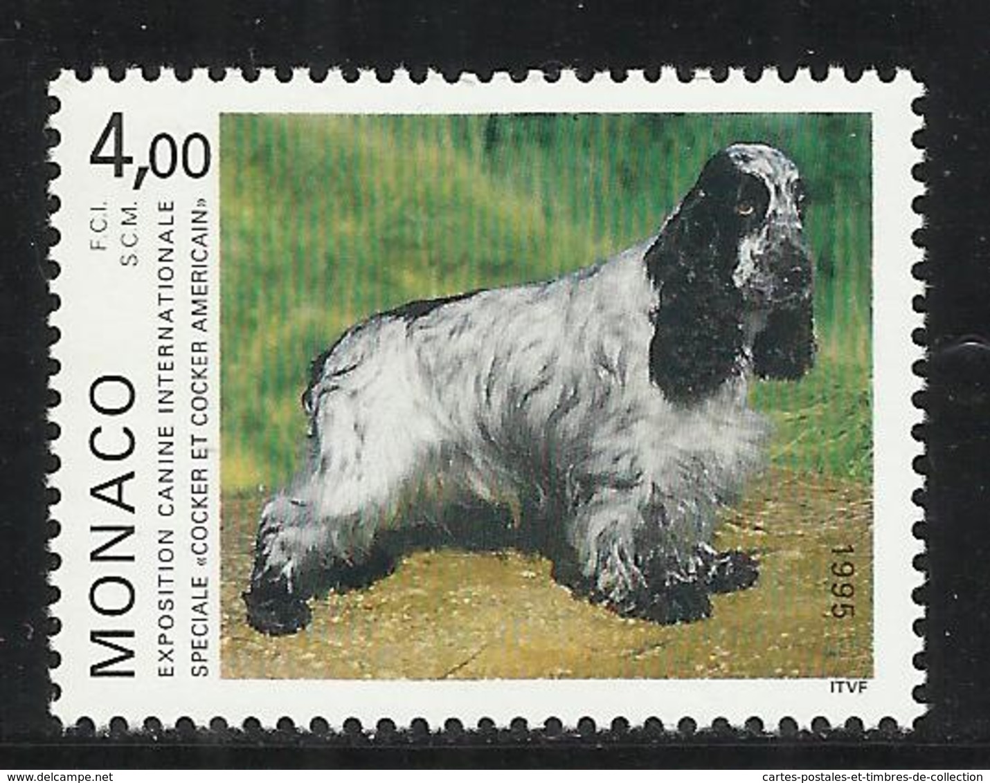 MONACO , 4 Frs , Exposition Canine De Monte-Carlo , Spéciale Cocker & Cocker Américain , 1995 , N° YT 1980 , NEUF ** - Ungebraucht