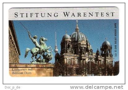 Germany - O 246  08/93 - Stiftung Warentest - Berlin - Lustgarten Und Berliner Dom - O-Series: Kundenserie Vom Sammlerservice Ausgeschlossen