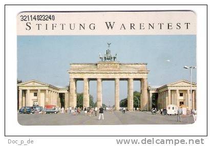 Germany - O 252  09/92 - Stiftung Warentest - Berlin - Brandenburger Tor - O-Series: Kundenserie Vom Sammlerservice Ausgeschlossen