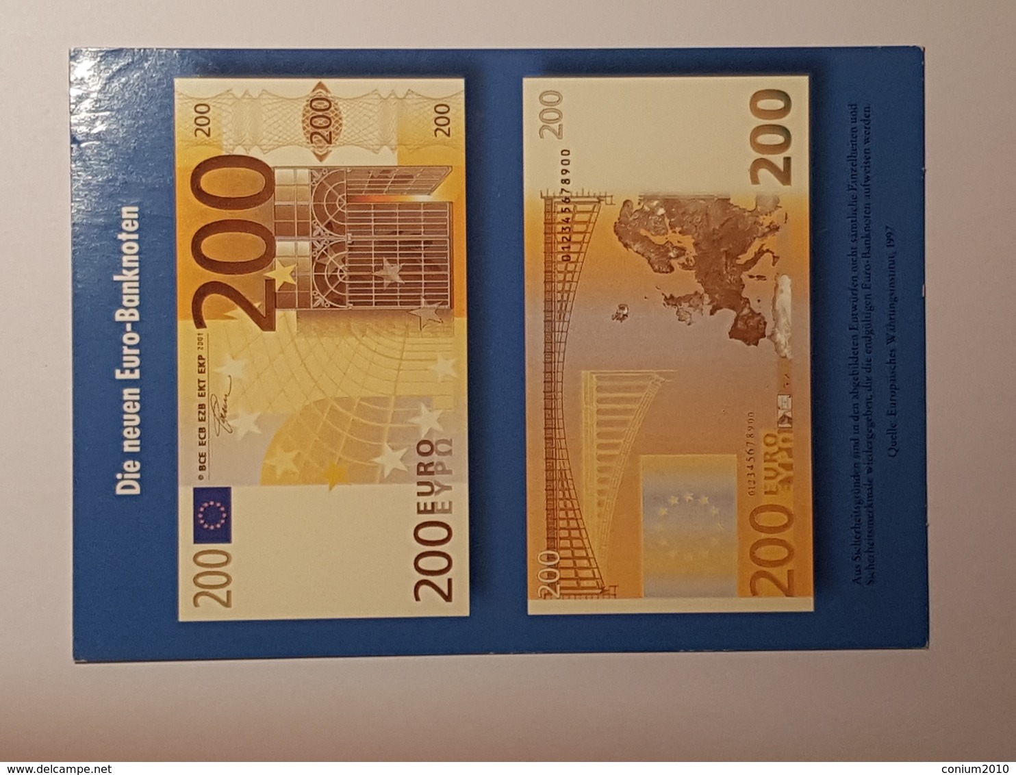 Die Neuen Euro-Banknoten - 200€ Schein ( Gelaufen 1999); H14 - Banques