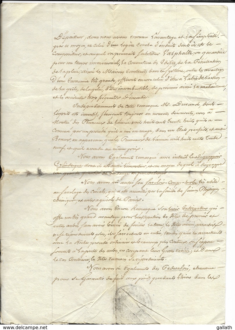 LA SAUVETAT-DU-DROT (47) Mr DURAND Inventeur/Sculpteur... Torchis Cordé, Outils Agricoles Pour Les Pruneaux...1840 - Documents Historiques