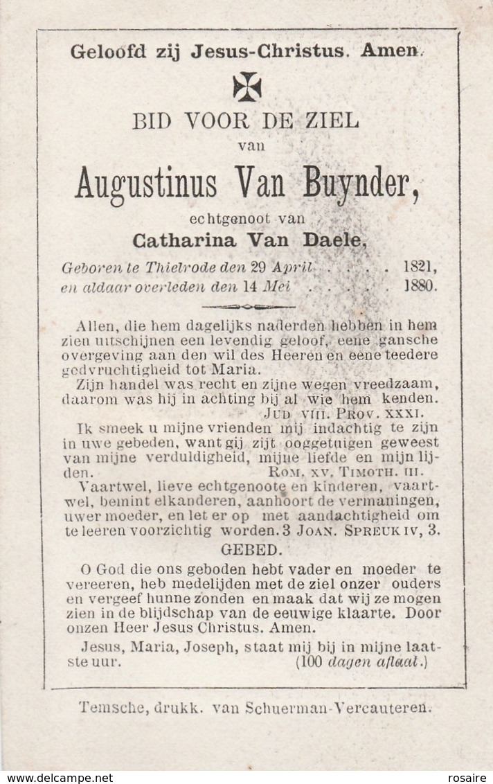 Augustinus Van Buynder-thielrode 1821-1880 - Devotion Images