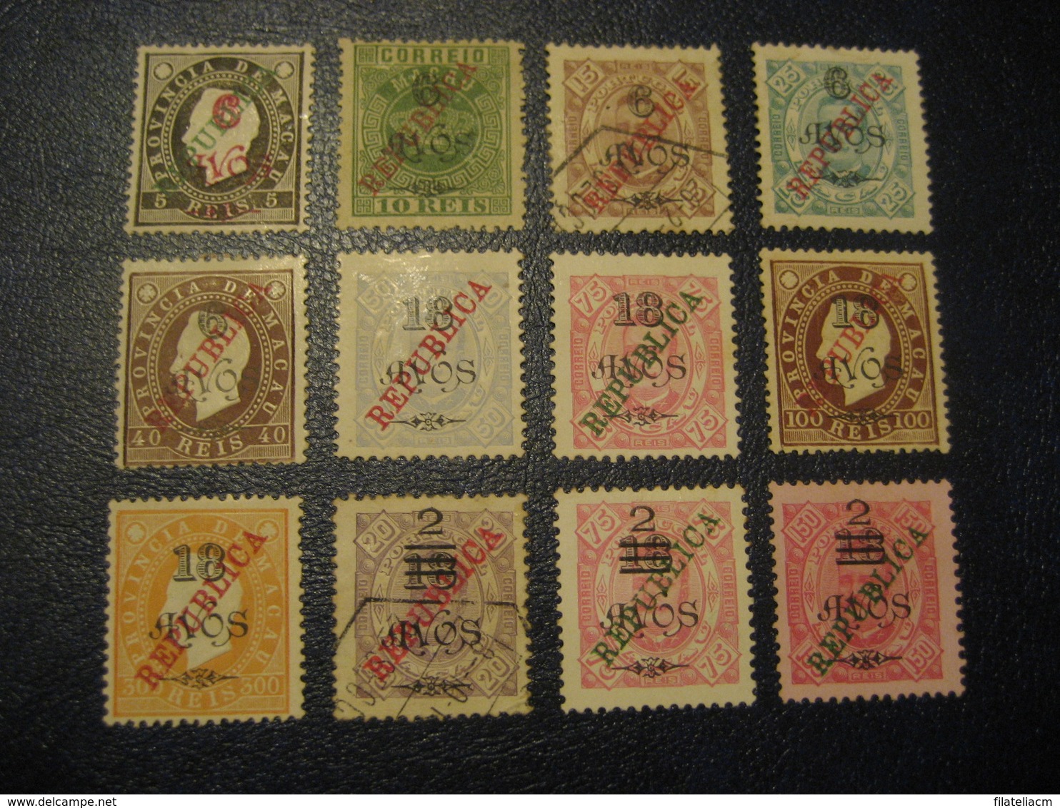 MACAU 1913 Yvert 173/4 177/9 185/7 189 191 193/4 (12 Stamp (2 Canc) Cat. Year 2008: 231 Eur) Macao Portugal China Area - Used Stamps