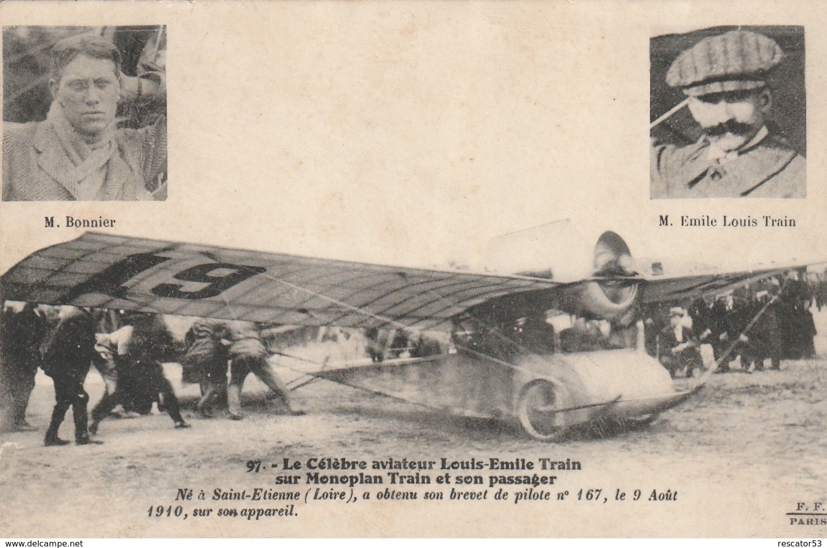 Rare Cpa L'aviateur émile Train Sur Monoplan Train - 1914-18