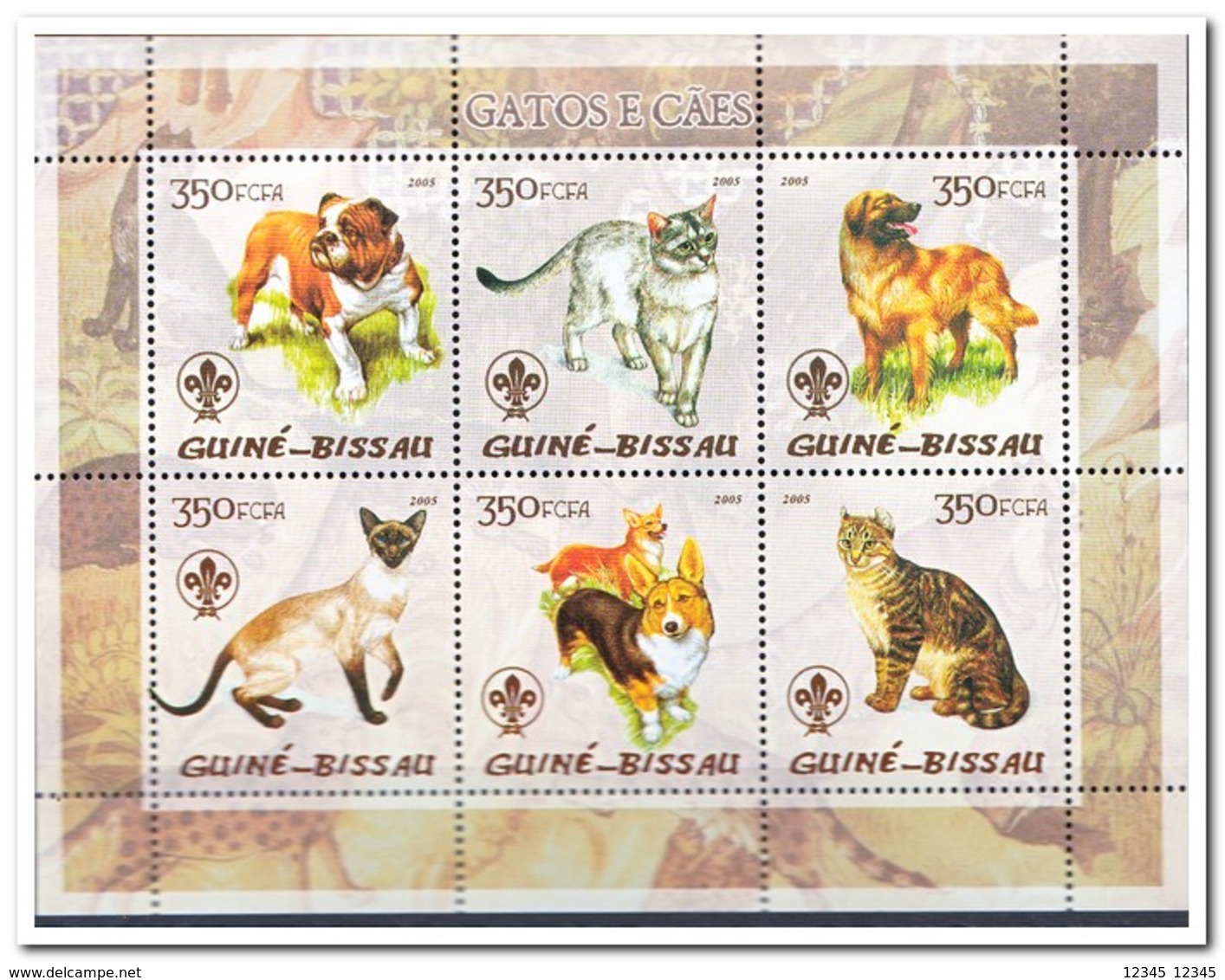 Guinea Bissau 2005, Postfris MNH, Cats, Dogs - Guinea-Bissau