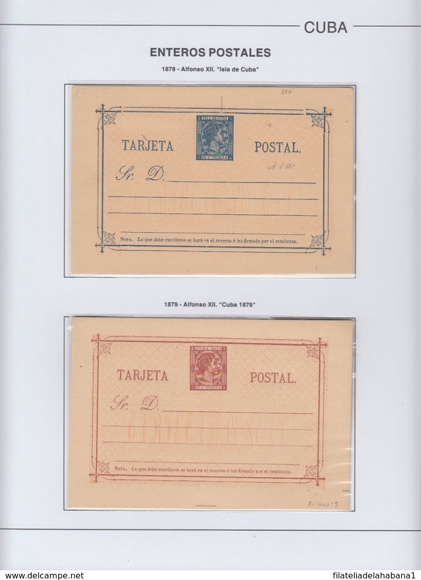 CUBA SPAIN COLONIAL POSTAL STATIONERY COLLECTION 1878-1898. EDIFIL ALBUM. HIGHT VALUE CATALOGE. - Colecciones & Series